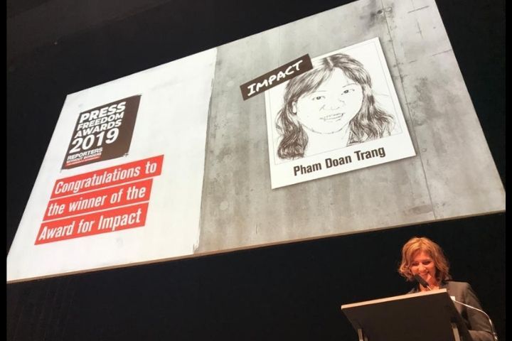 Doan Trang, LIV's co-founder, receives Reporters Without Borders' award